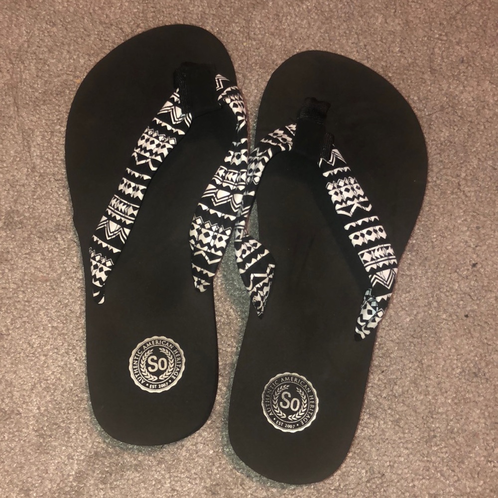 Black and White Sandals